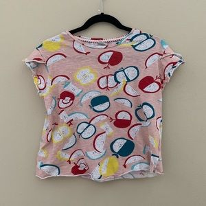 Zara girls Apple cropped tee